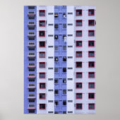 Blauw en wit hoogstijgend gebouw poster (Voorkant)