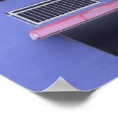 Blauw en wit hoogstijgend gebouw poster (Hoek)