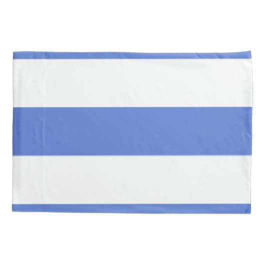 Blauw en wit horizontaal gestreept kussensloop (Achterkant)
