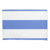 Blauw en wit horizontaal gestreept kussensloop (Voorkant)