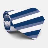 Blauw en wit horizontaal gestreept Stropdas (Opgerold)