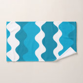 Blauw en wit horizontaal golvenpatroon bad handdoek (Handdoek)
