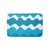 Blauw en wit horizontaal golvenpatroon badmat (Voorkant)