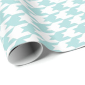 Blauw en wit houndstooth-patroon cadeaupapier (Rol Hoek)