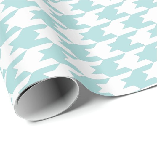 Blauw en wit houndstooth-patroon cadeaupapier (Rol Hoek)
