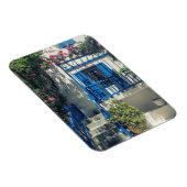 Blauw en wit huis in Mykonos, Griekenland Magneet (Rechterzijde)