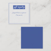 Blauw en wit huwelijk informatiekaartje (Voorkant / Achterkant)