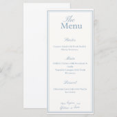 Blauw en wit Huwelijks Menu (Voorkant / Achterkant)
