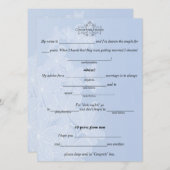 Blauw en wit, huwelijksadvies, commentaar, aangepa kaart (Voorkant / Achterkant)