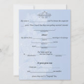 Blauw en wit, huwelijksadvies, commentaar, aangepa kaart (Voorkant)