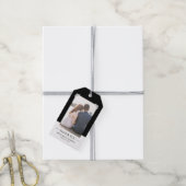 Blauw en Wit Huwelijksfoto Custom Gift Labels Cadeaulabel (Met Touw)