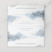 Blauw en Wit Huwelijksontvangst Plaatskaartje (Buitenkant ongevouwen)