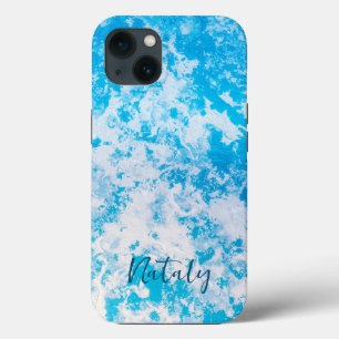 Blauw en wit ijsoppervlak gepersonaliseerd Case-Mate iPhone case