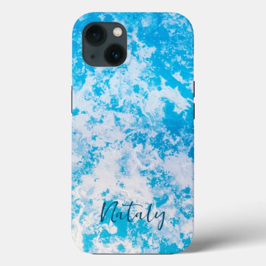 Blauw en wit ijsoppervlak gepersonaliseerd Case-Mate iPhone case (Achterkant)