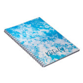 Blauw en wit ijsoppervlak gepersonaliseerd notitieboek (Rechterzijde)