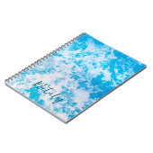 Blauw en wit ijsoppervlak gepersonaliseerd notitieboek (Linkerzijde)