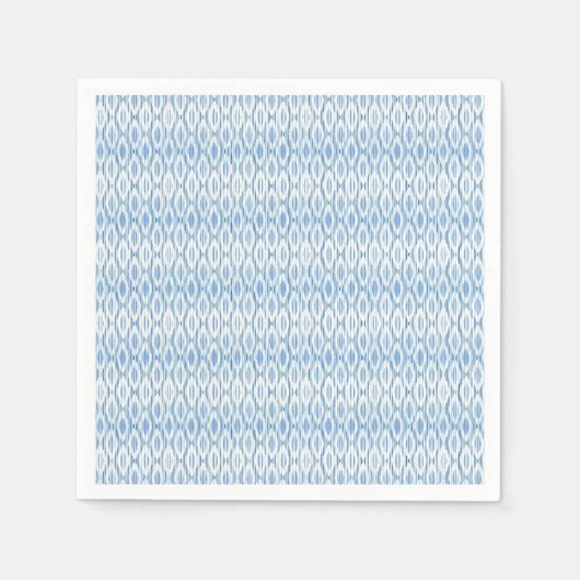 Blauw en Wit Ikat ontwerp papieren servet (Voorkant)