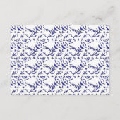 Blauw en wit inpakpapier met een afbeelding informatiekaartje (Achterkant)