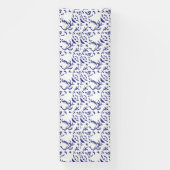 Blauw en wit inpakpapier met een afbeelding spandoek (Verticaal)