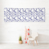 Blauw en wit inpakpapier met een afbeelding spandoek (Insitu)