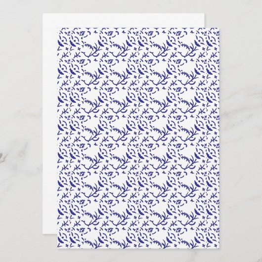 Blauw en wit inpakpapier met een grafische afbeeld kaart (Voorkant / Achterkant)