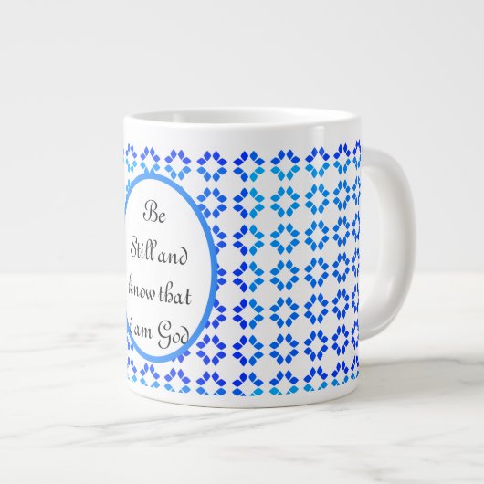 Blauw en Wit Inspirerend Quote Mok (Voorkant rechts)