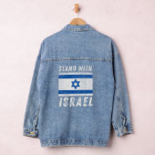 Blauw en Wit Israël Vlag, Steun Israël Denim Jacket (Hangar)
