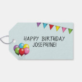 Blauw en wit Italiaans grijnwindje kleurrijke fees Cadeaulabel (Achterkant Horizontaal)