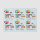 Blauw en wit Italiaans grijnwindje kleurrijke fees Tissuepapier (Voorkant)