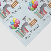 Blauw en wit Italiaans grijnwindje kleurrijke fees Tissuepapier (Detail)