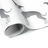 Blauw en wit Italiaans grijnwindpark Cadeaupapier (Rol Hoek)