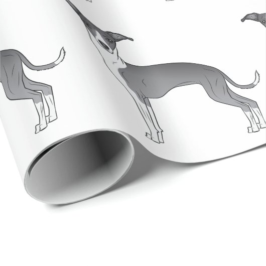 Blauw en wit Italiaans grijnwindpark Cadeaupapier (Rol Hoek)