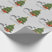 Blauw en wit Italiaans kruid en kerstboom Cadeaupapier (Hoek)