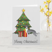 Blauw en wit Italiaans kruid en kerstboom Kaart (Gele Bloem)