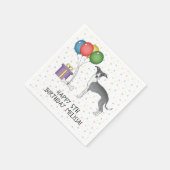 Blauw en wit Italiaans kruid - Happy Birthday Servet (Hoek)