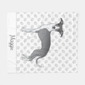 Blauw en wit Italiaans kruit met aangepaste naam Fleece Deken (Voorkant (Horizontaal))