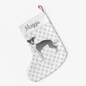 Blauw en wit Italiaans kruit met aangepaste naam Kleine Kerstsok (Achterkant (Hangend))