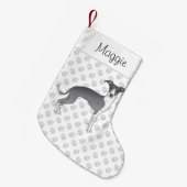 Blauw en wit Italiaans kruit met aangepaste naam Kleine Kerstsok (Voorkant (Hangend))