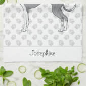 Blauw en wit Italiaans kruit met aangepaste naam Theedoek (Gevouwen)