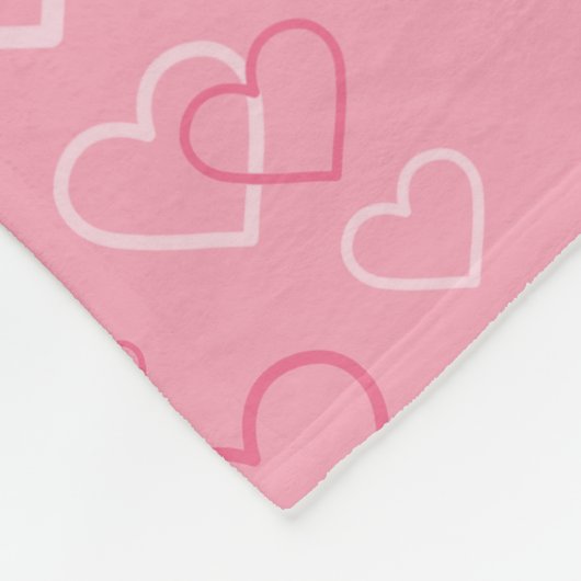 Blauw en wit Italiaans kruit op roze harten Fleece Deken (Hoek)