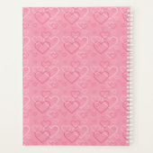 Blauw en wit Italiaans kruit op roze harten Planner (Achterkant)