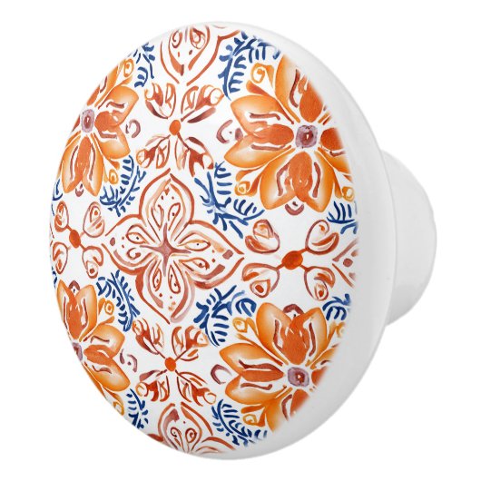 Blauw en wit Italiaans Tegel Keramische Knop (Rechts)