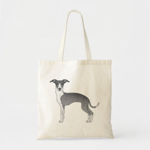 Blauw En Wit Italiaans Windhond Honden Illustratie Tote Bag