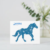 Blauw en wit jaar van het Briefkaart van de paarde (Staand voorkant)