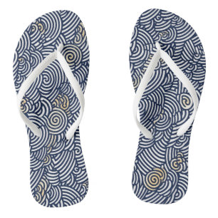 Blauw en Wit Japans Chiyogami Teenslippers