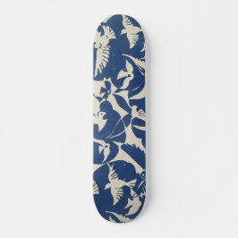  blauw en wit Japans Patroon Persoonlijk Skateboard