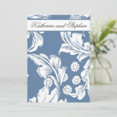blauw en wit jubileum kaart (Staand voorkant)