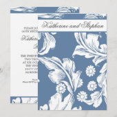 blauw en wit jubileum kaart (Voorkant / Achterkant)