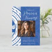 Blauw en wit kaart (Staand voorkant)