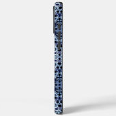 Blauw en Wit Kaleidoscoop Mandala Patroon Case-Mate iPhone Case (Achterkant / Links)